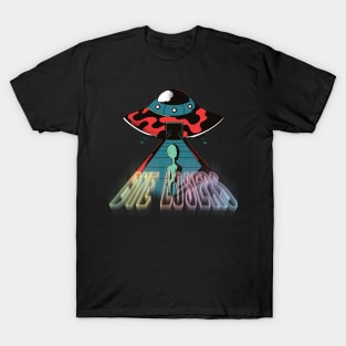 Bye losers, funny cute alien doesn’t belong here graphic, UFO outer space lover cartoon, Men Women, T-Shirt